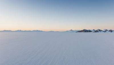 monochrome,comic,outdoors,sky,day,water,blue sky,no humans,ocean,scenery,mountain,horizon,landscape,mountainous horizon,lake,gradient sky,shore,sunrise,tree,nature,snow,sunset,sun,winter,bare tree