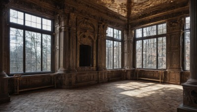 day,indoors,tree,no humans,window,chair,table,sunlight,scenery,stairs,door,architecture,pillar,bare tree,church,column,snow,wooden floor,candle,tile floor,candlestand