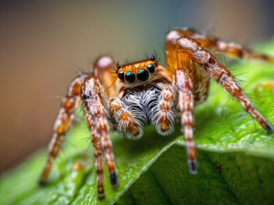 solo,looking at viewer,blue eyes,outdoors,blurry,no humans,depth of field,blurry background,animal,sunglasses,grass,bug,claws,realistic,antennae,animal focus,spider,full body,monster