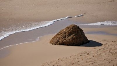 outdoors,day,water,no humans,shadow,ocean,beach,scenery,rock,sand,waves,shore,footprints