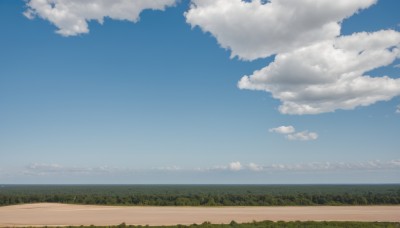 outdoors,sky,day,cloud,tree,blue sky,no humans,cloudy sky,grass,nature,scenery,forest,horizon,road,field,landscape,hill,ocean