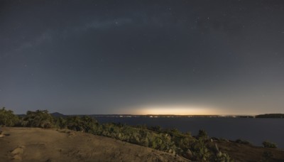 outdoors,sky,water,tree,no humans,night,ocean,beach,grass,star (sky),nature,night sky,scenery,forest,starry sky,sunset,sand,horizon,landscape,shore,rock