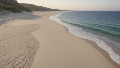 outdoors,sky,day,water,tree,no humans,ocean,beach,nature,scenery,sand,waves,shore,plant,horizon