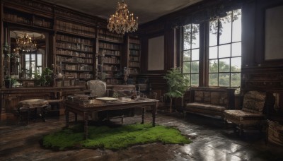 day,indoors,water,tree,cup,book,no humans,window,chair,table,sunlight,grass,plant,scenery,couch,desk,wooden floor,bookshelf,basket,potted plant,lamp,candle,stool,shelf,book stack,carpet,candlestand,rug,cabinet,chandelier,wooden table,fireplace