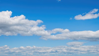 outdoors,sky,day,cloud,blue sky,no humans,cloudy sky,scenery,blue theme,monochrome,above clouds