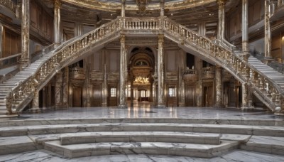 outdoors,indoors,no humans,window,sunlight,building,scenery,stairs,door,railing,architecture,pillar,arch,column,day,light,vanishing point