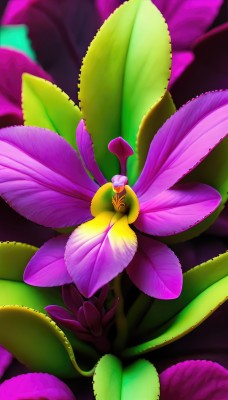 solo,closed eyes,flower,blurry,pokemon (creature),no humans,depth of field,blurry background,leaf,plant,pink flower,purple flower,still life,wings,rose,realistic,antennae,tulip