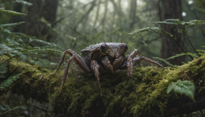 outdoors, blurry, tree, no humans, depth of field, bug, nature, forest, realistic