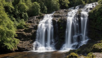 outdoors,day,signature,water,tree,no humans,nature,scenery,forest,rock,river,waterfall,moss,bush,landscape,stream