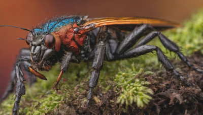 wings, blurry, no humans, bug, claws, monster, realistic, antennae