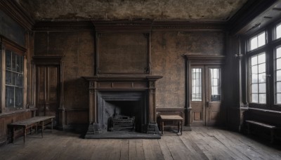 day,indoors,no humans,window,chair,table,plant,scenery,wooden floor,stairs,door,lamp,carpet,cabinet,wooden chair,sunlight,curtains