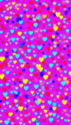 multiple girls,heart,no humans,pink theme,heart background,colorful,closed eyes,gradient,gradient background,purple background,multicolored background