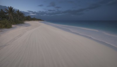 outdoors,sky,day,cloud,water,tree,blue sky,no humans,ocean,beach,cloudy sky,nature,scenery,sand,palm tree,horizon,shore,night,night sky,waves