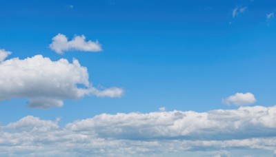 outdoors,sky,day,cloud,blue sky,no humans,cloudy sky,scenery,blue theme,horizon,monochrome,very wide shot