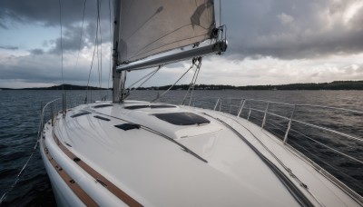 outdoors,sky,day,cloud,water,no humans,ocean,cloudy sky,scenery,horizon,watercraft,power lines,ship,utility pole,boat,grey sky,overcast,blue sky