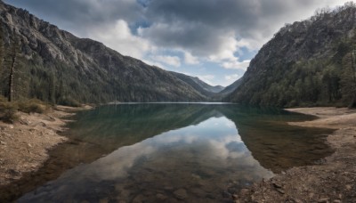 outdoors,sky,day,cloud,water,tree,blue sky,no humans,cloudy sky,nature,scenery,forest,reflection,mountain,road,river,landscape,rock,mountainous horizon,lake,fog,reflective water