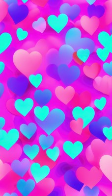 solo,heart,no humans,pink background,pink theme,heart background,glowing,colorful