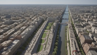 outdoors,sky,day,water,tree,no humans,from above,building,scenery,city,cityscape,bridge,skyscraper,ocean,horizon,road,watercraft,shore,real world location