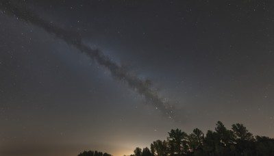 outdoors,sky,cloud,tree,no humans,night,star (sky),nature,night sky,scenery,forest,starry sky,sunset,star (symbol)