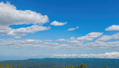 flower,outdoors,sky,day,cloud,blue sky,no humans,cloudy sky,grass,nature,scenery,mountain,horizon,field,landscape,mountainous horizon,signature,water,ocean,plant,summer,hill