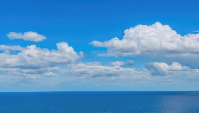 monochrome,outdoors,sky,day,cloud,signature,water,blue sky,no humans,ocean,beach,cloudy sky,scenery,blue theme,horizon