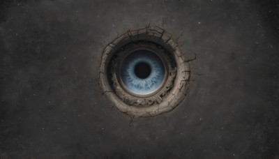 grey background,no humans,star (sky),scenery,light particles,reflection,space,gears,crack,still life,eye focus,blue eyes,monochrome,outdoors,sky,star (symbol),night,from above,night sky,close-up,starry sky