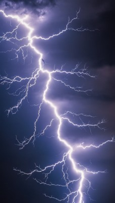 monochrome,outdoors,sky,cloud,no humans,cloudy sky,scenery,purple background,electricity,purple theme,lightning,blue theme,dark