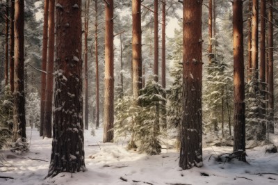 outdoors,day,tree,no humans,nature,scenery,snow,forest,rock,snowing,winter,bare tree,traditional media,landscape