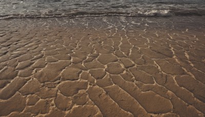 monochrome,greyscale,outdoors,water,no humans,ocean,traditional media,beach,scenery,rock,sand,horizon,river,shore,sky,cloud,from above,sunlight,waves