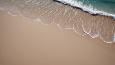 solo,simple background,outdoors,sky,water,no humans,ocean,beach,brown background,sand,horizon,waves,shore,day,scenery,close-up