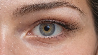 1girl,solo,looking at viewer,blue eyes,brown hair,black hair,1boy,male focus,eyelashes,close-up,freckles,reflection,realistic,eye focus,yellow eyes,light particles