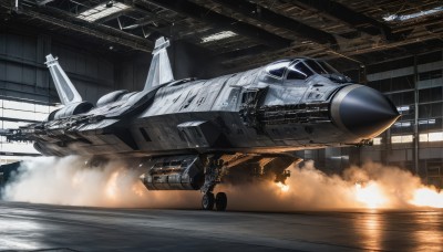 signature,military,no humans,smoke,flying,science fiction,realistic,aircraft,military vehicle,airplane,vehicle focus,spacecraft,lights,jet,dust,missile,fighter jet,watercraft,ship