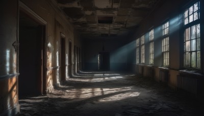 day,indoors,no humans,window,shadow,sunlight,scenery,light rays,stairs,door,light,sunbeam,ruins,pillar,hallway,church,arch,fire,plant,candle,wall,candlestand