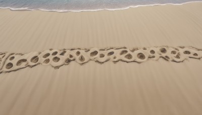 outdoors,sky,water,no humans,ocean,traditional media,beach,scenery,sand,horizon,waves,shore,footprints