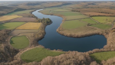 outdoors,sky,day,water,tree,no humans,grass,nature,scenery,forest,mountain,road,river,landscape,lake,cloud,ocean,from above,horizon,bush,field,shore,path