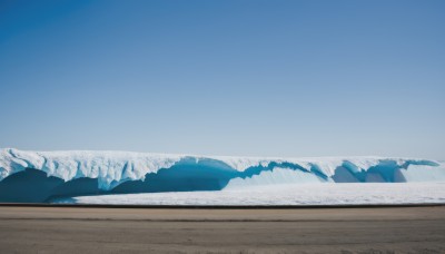 outdoors,sky,day,blue sky,no humans,scenery,snow,ice,mountain,sand,landscape,mountainous horizon,desert,footprints