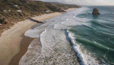 outdoors, sky, day, cloud, water, no humans, ocean, beach, scenery, rock, sand, road, waves, shore