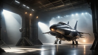 HQ,signature,water,military,no humans,window,sunlight,scenery,reflection,science fiction,light rays,realistic,aircraft,military vehicle,airplane,light,sunbeam,vehicle focus,spacecraft,lights,jet,fighter jet,cockpit