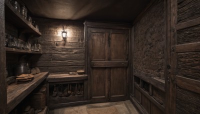 indoors,no humans,chair,table,bottle,scenery,alcohol,lantern,wooden floor,stairs,door,lamp,wall,shelf,wine bottle,bar (place),barrel,cabinet,wooden table,crate,cup,light rays,light,candle,dark,jar,still life,ceiling light,wooden wall,chandelier,wood,wooden chair