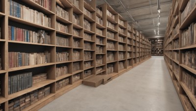 indoors,book,no humans,scenery,stairs,bookshelf,shelf,library,ceiling,ladder,voile,wooden floor,tiles,tile floor,book stack,ceiling light,reflective floor