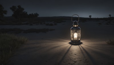 outdoors,sky,water,tree,no humans,night,shadow,grass,night sky,scenery,lantern,lamp,dark,lamppost,path,ocean,beach,star (sky),starry sky,sand,horizon,light