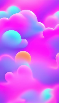 solo,outdoors,sky,cloud,signature,blurry,pokemon (creature),no humans,pink theme,artist name,depth of field,from below,cloudy sky,colorful,above clouds