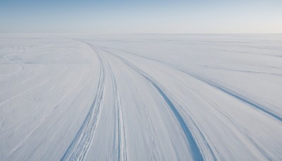 monochrome,outdoors,sky,day,blue sky,no humans,ocean,scenery,blue theme,horizon,comic,cloud,water,traditional media,road