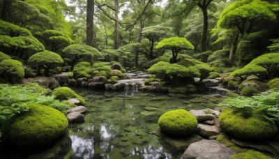 outdoors,day,water,tree,no humans,sunlight,grass,nature,scenery,forest,rock,green theme,river,waterfall,moss,stream,plant