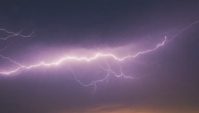 outdoors,sky,cloud,gradient,gradient background,no humans,cloudy sky,scenery,electricity,purple theme,lightning,purple sky,monochrome,sunset,dark