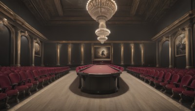 dress,indoors,no humans,window,chair,table,scenery,wooden floor,stairs,light,wide shot,pillar,statue,ceiling,piano,carpet,chandelier,grand piano,railing,picture frame,painting (object),still life,candlestand