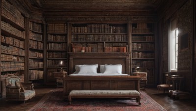 day,indoors,pillow,book,no humans,window,bed,chair,table,sunlight,curtains,scenery,couch,wooden floor,bookshelf,lamp,bedroom,cushion,shelf,book stack,library,ladder,carpet,rug,cabinet,globe,desk,blanket,candle,candlestand