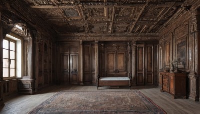 day,indoors,no humans,window,chair,table,sunlight,scenery,wooden floor,stairs,door,candle,architecture,pillar,carpet,church,candlestand,rug,chandelier,hallway,cabinet,fireplace