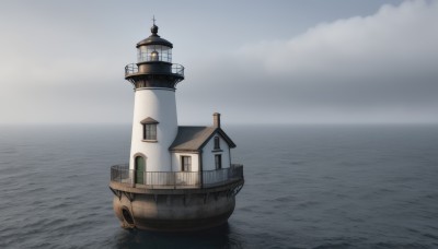 outdoors,sky,day,cloud,water,no humans,window,ocean,building,scenery,horizon,watercraft,ship,tower,boat,cloudy sky,door,chimney