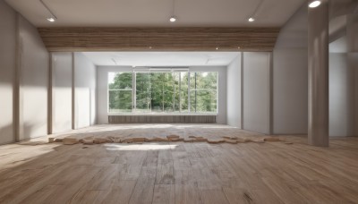 day,indoors,tree,no humans,window,sunlight,plant,scenery,wooden floor,door,wall,floor,ceiling,hallway,ceiling light,reflective floor